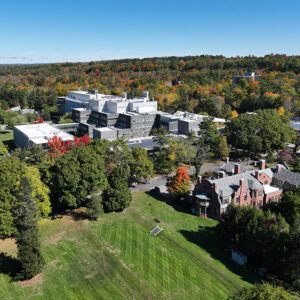 69ɫƵ campus aerial shot in early fall